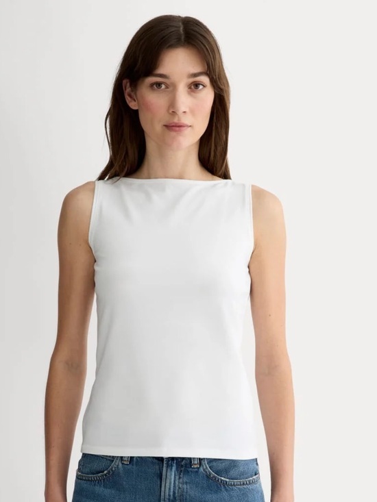 Everlane The Form Boatneck Tank White Nwt Size Small